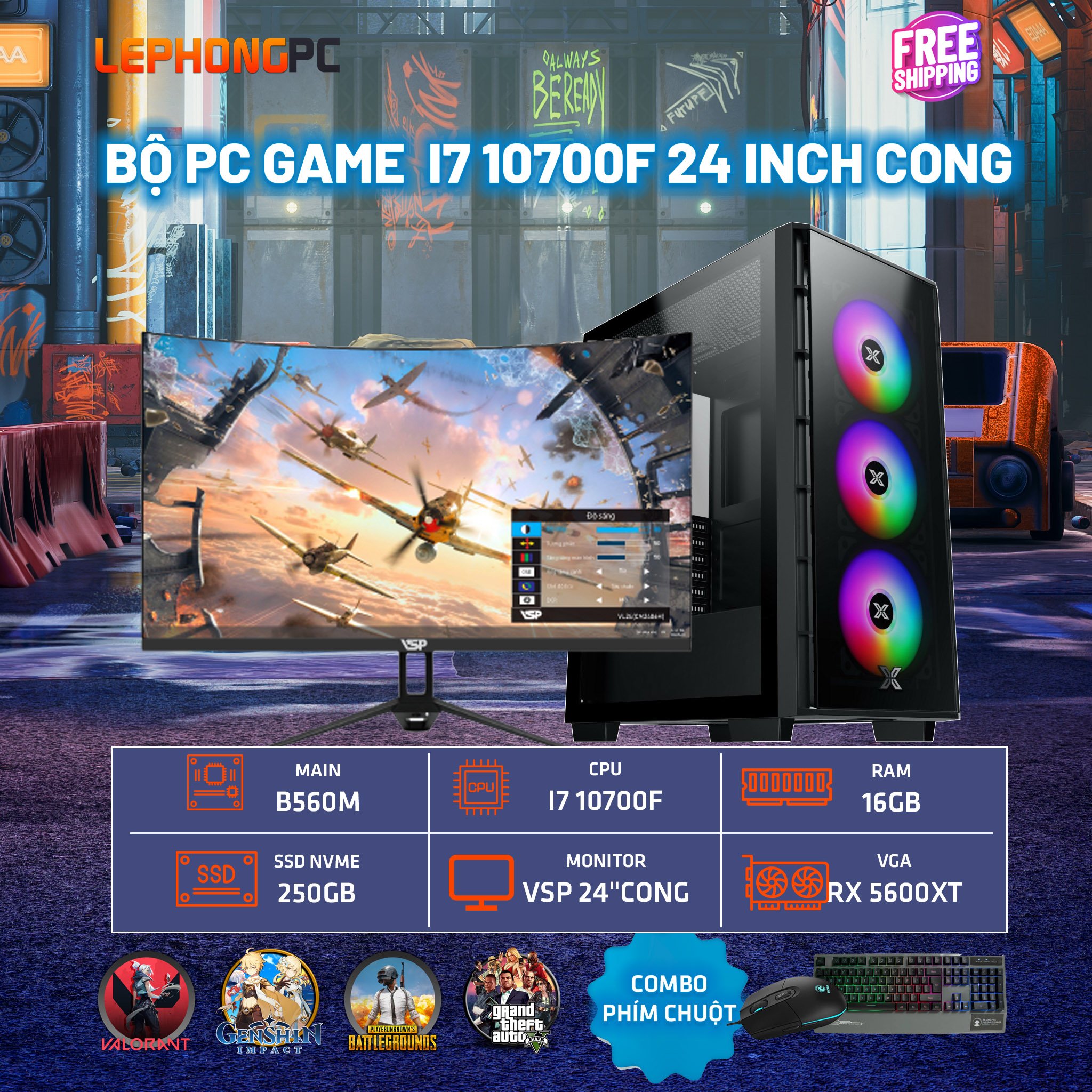BO PC GAME I7 10700F 24 INCH CONG
